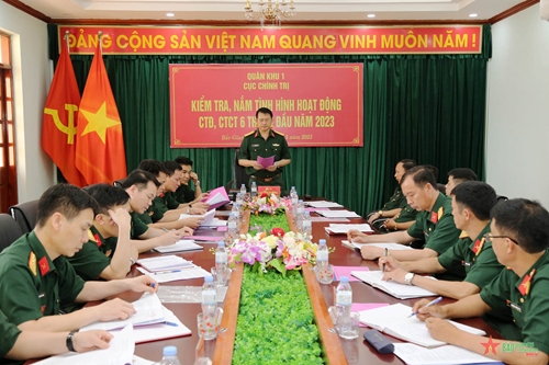 Quân khu 1 kiểm tra hoạt động công tác Đảng, công tác chính trị 6 tháng đầu năm